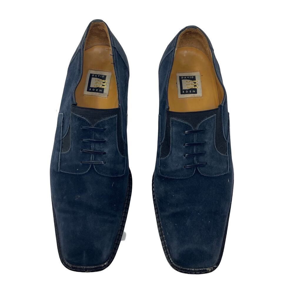 David Eden blue suede square toe Oxford shoes sz 11
